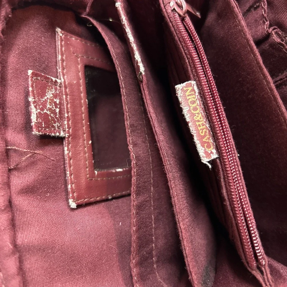 Vtg 90s Corduroy‎ Canvas Leather Purse Crossbody Mini Bag Contempo Casuals